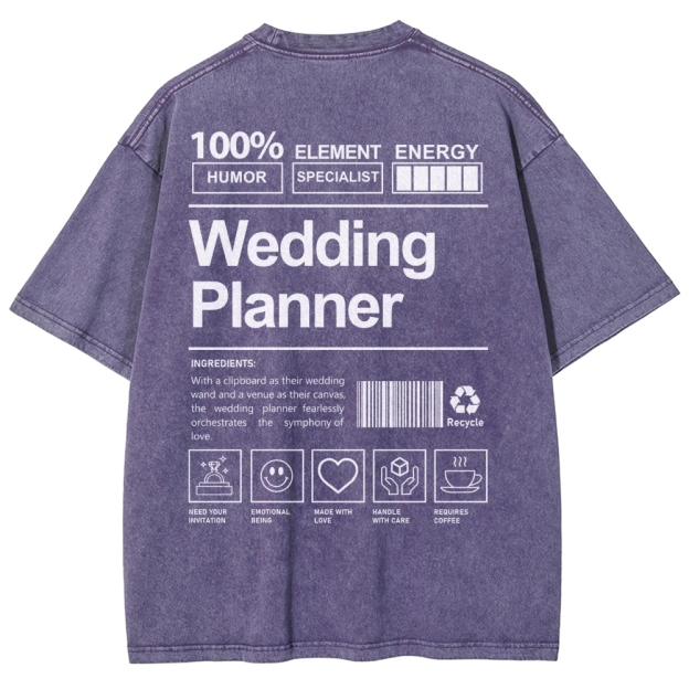 Wedding Planner Unisex Fit Washed T-Shirt