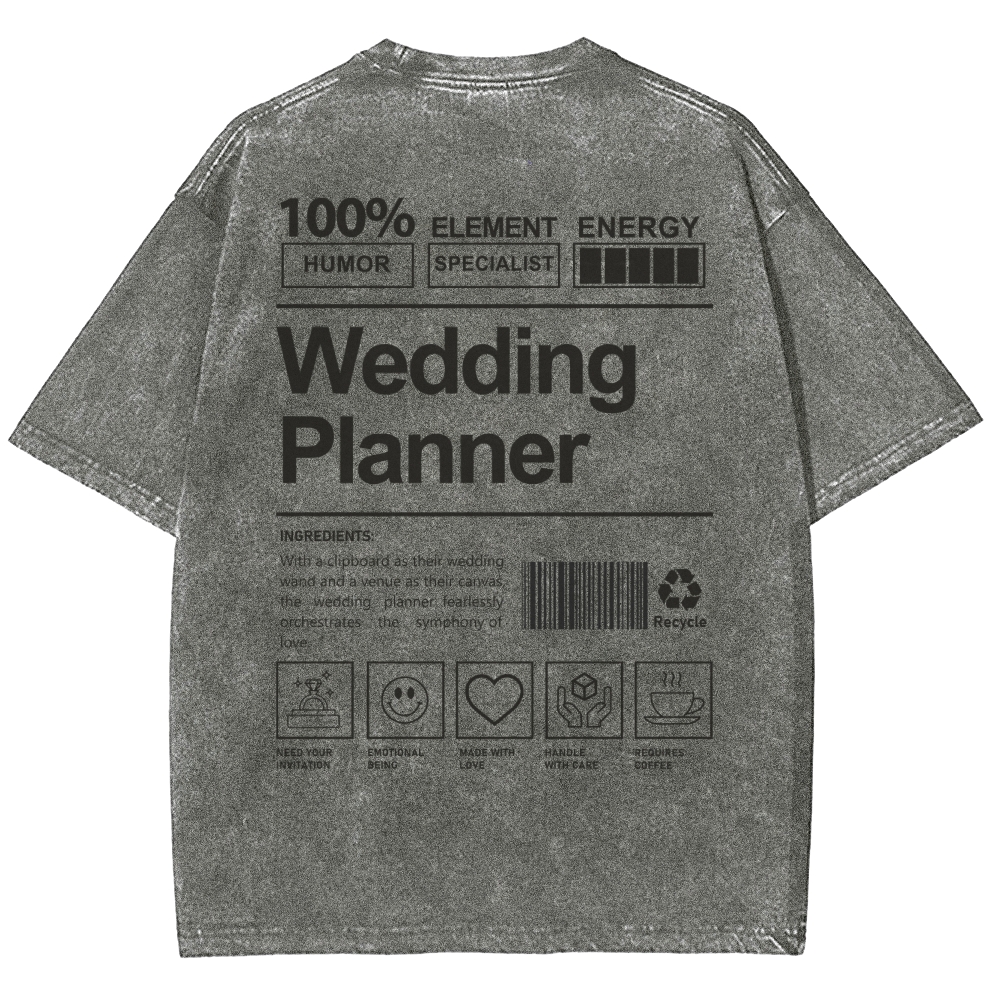 Wedding Planner Unisex Fit Washed T-Shirt
