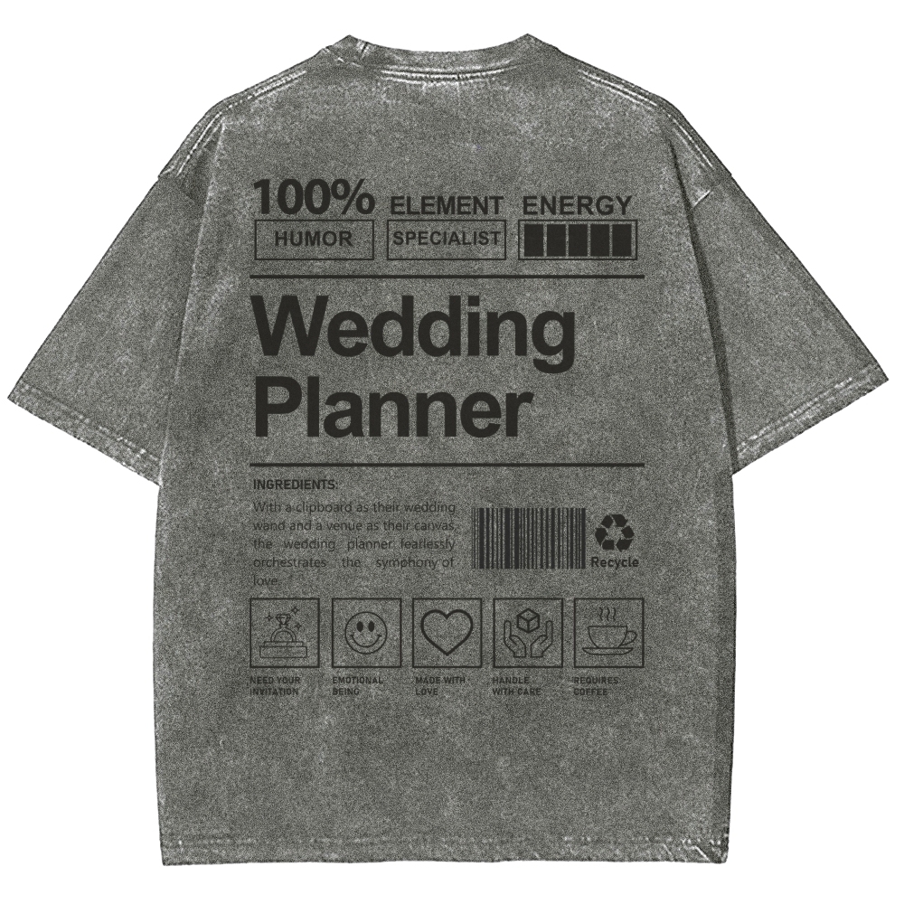 Wedding Planner Unisex Fit Washed T-Shirt