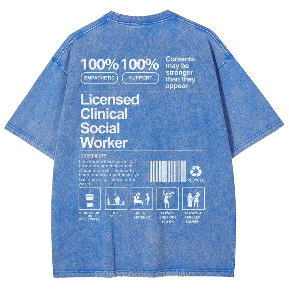 Licensed Clinical Social Worker Unisex Fit Washed T-Shirt Customscool