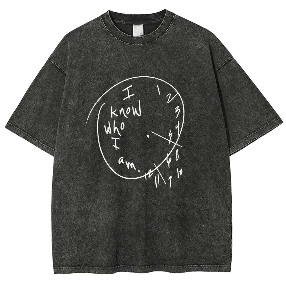 I Know Who I Am Unisex Fit Washed T-Shirt Customscool