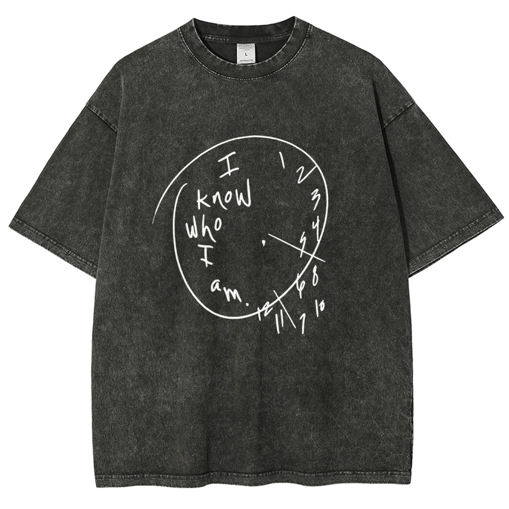 I Know Who I Am Unisex Fit Washed T-Shirt Customscool