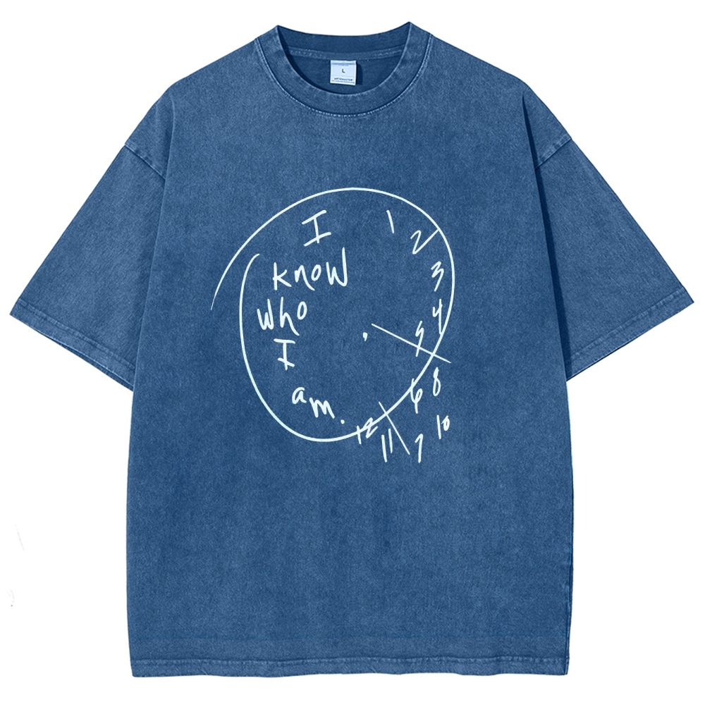 I Know Who I Am Unisex Fit Washed T-Shirt Customscool