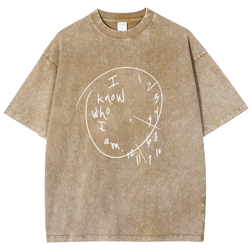 I Know Who I Am Unisex Fit Washed T-Shirt Customscool