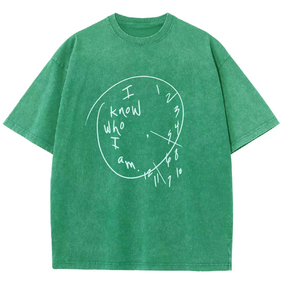 I Know Who I Am Unisex Fit Washed T-Shirt Customscool