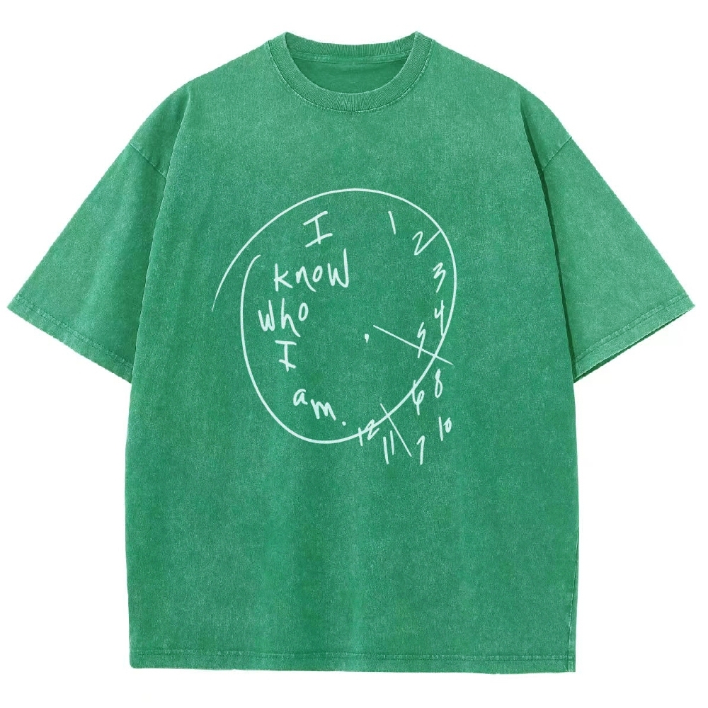 I Know Who I Am Unisex Fit Washed T-Shirt Customscool