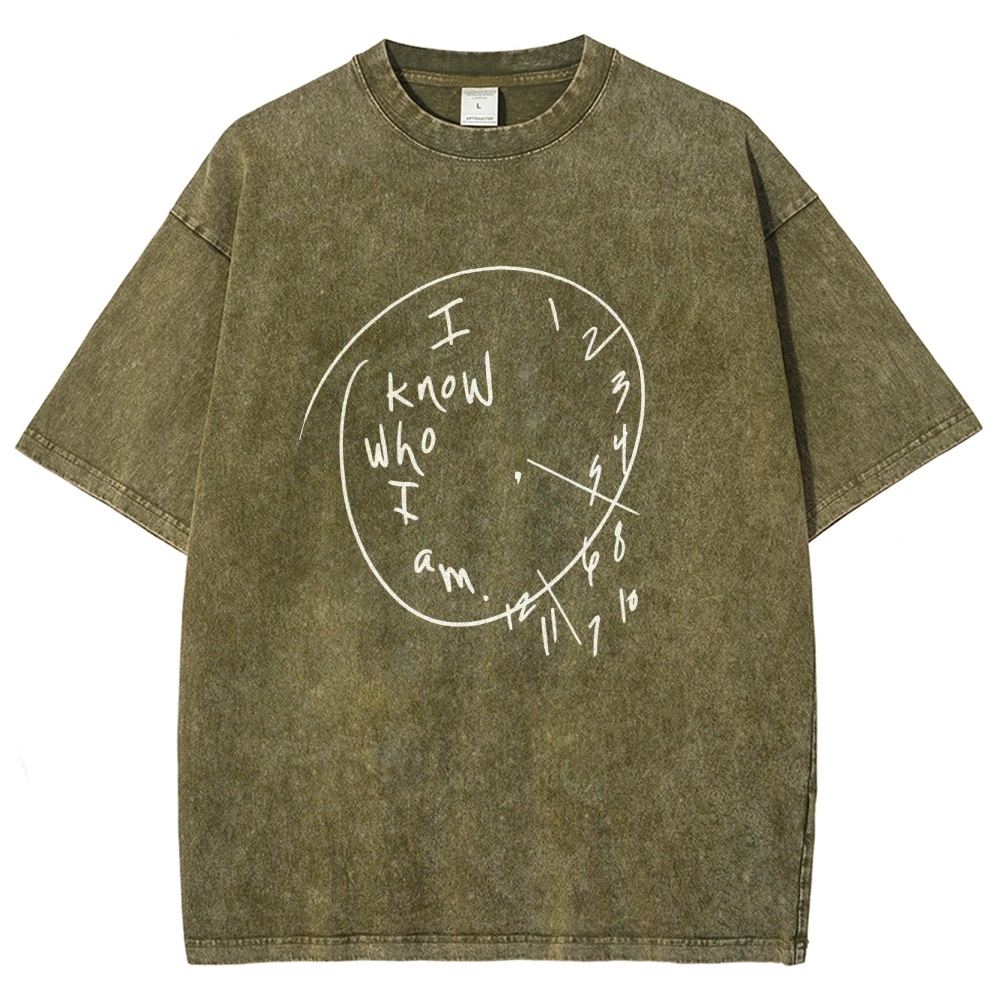 I Know Who I Am Unisex Fit Washed T-Shirt Customscool