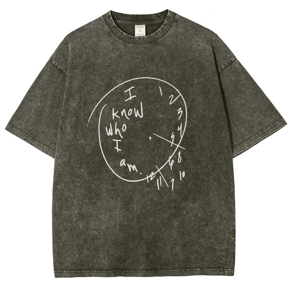 I Know Who I Am Unisex Fit Washed T-Shirt Customscool