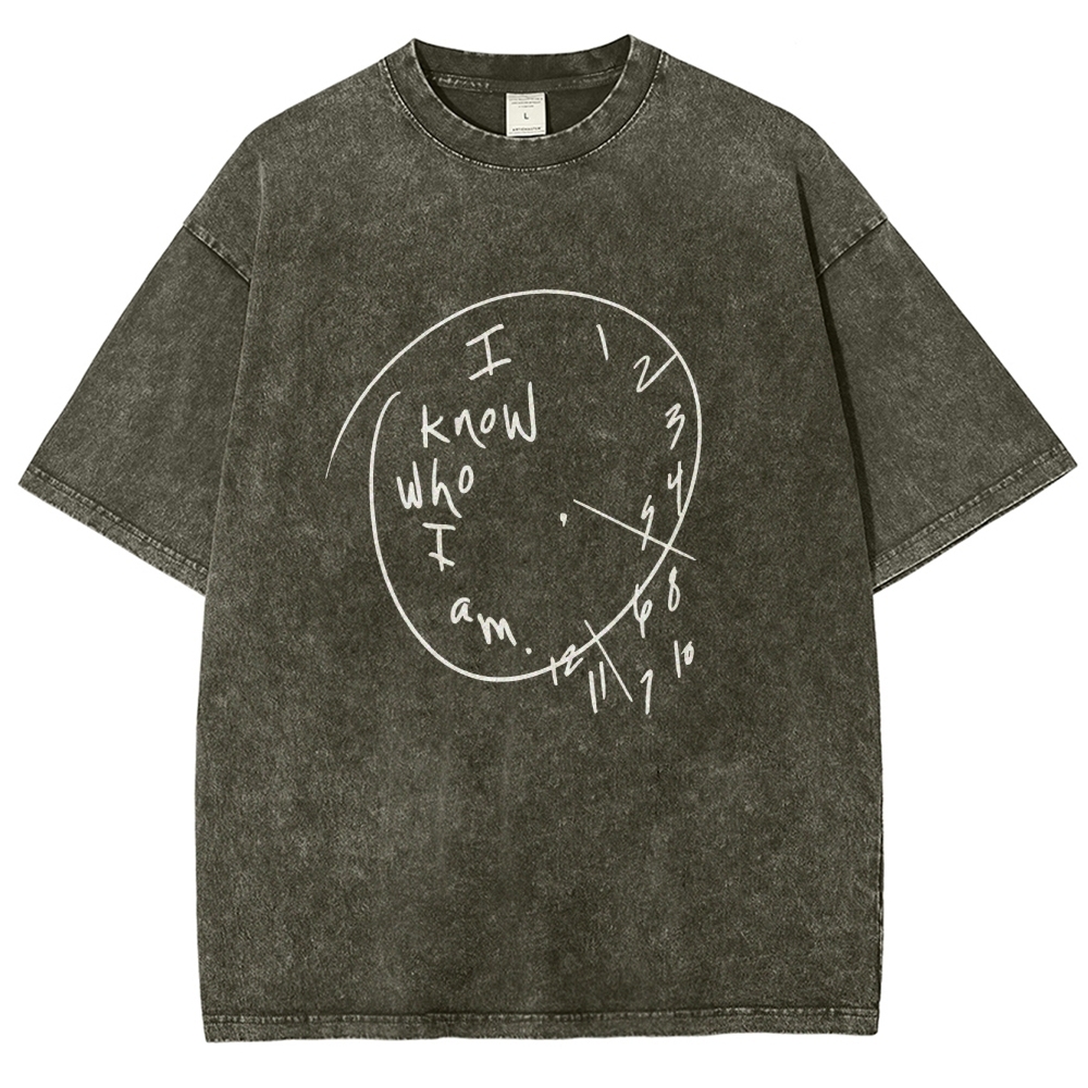 I Know Who I Am Unisex Fit Washed T-Shirt Customscool