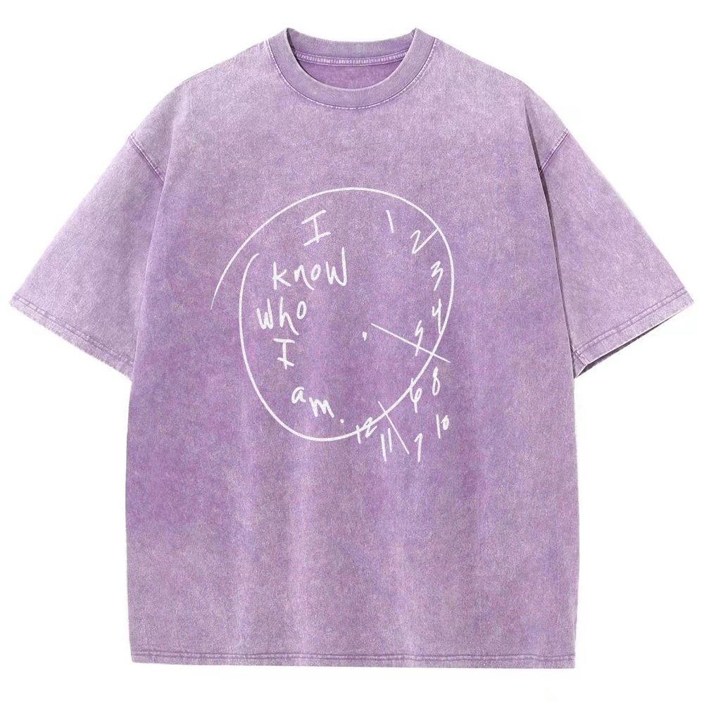 I Know Who I Am Unisex Fit Washed T-Shirt Customscool