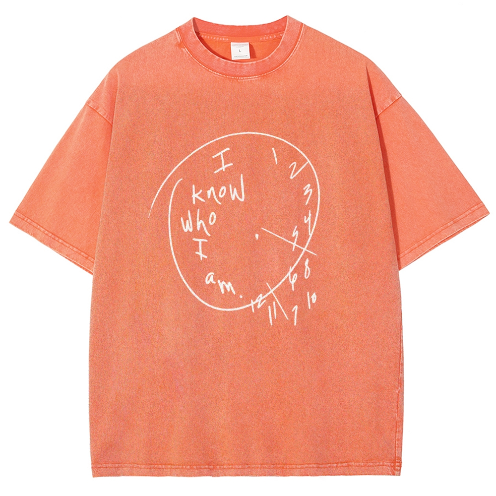 I Know Who I Am Unisex Fit Washed T-Shirt Customscool