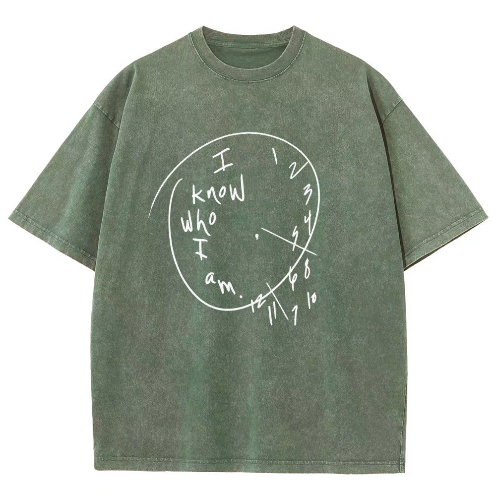 I Know Who I Am Unisex Fit Washed T-Shirt Customscool