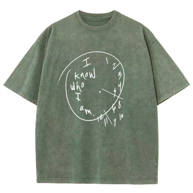 I Know Who I Am Unisex Fit Washed T-Shirt Customscool