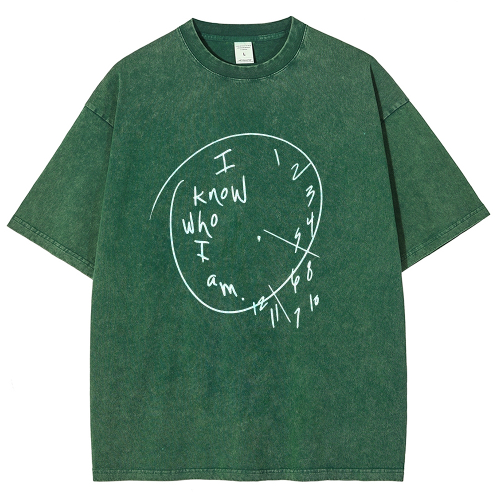 I Know Who I Am Unisex Fit Washed T-Shirt Customscool