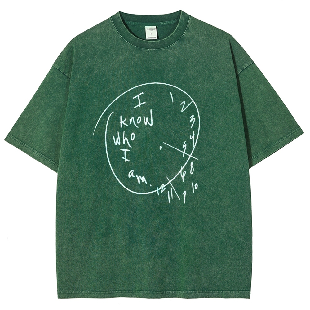 I Know Who I Am Unisex Fit Washed T-Shirt Customscool