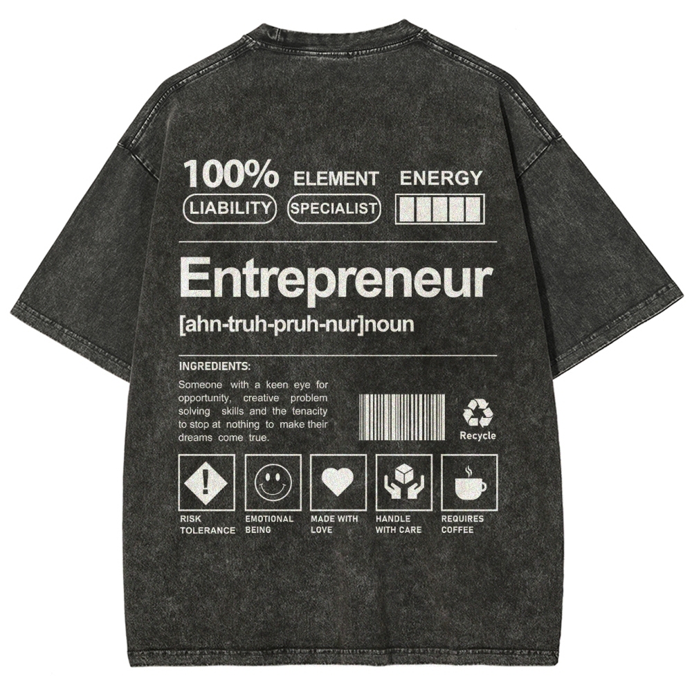 Entrepreneur Unisex Fit Washed T-Shirt Customscool