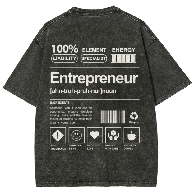 Entrepreneur Unisex Fit Washed T-Shirt Customscool