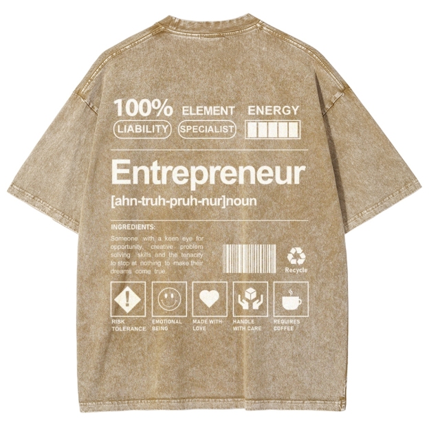 Entrepreneur Unisex Fit Washed T-Shirt Customscool