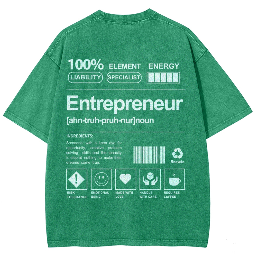 Entrepreneur Unisex Fit Washed T-Shirt Customscool