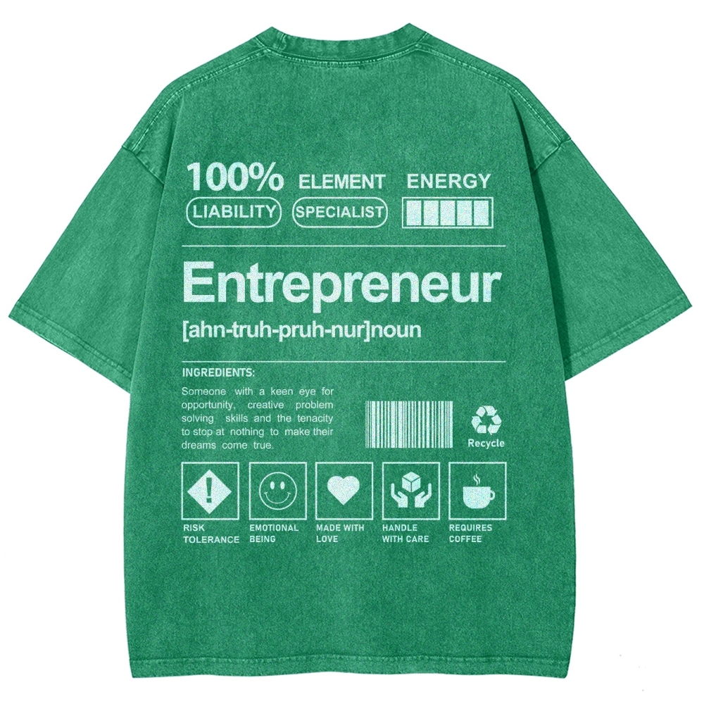 Entrepreneur Unisex Fit Washed T-Shirt Customscool