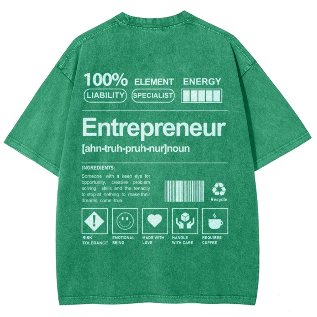 Entrepreneur Unisex Fit Washed T-Shirt Customscool