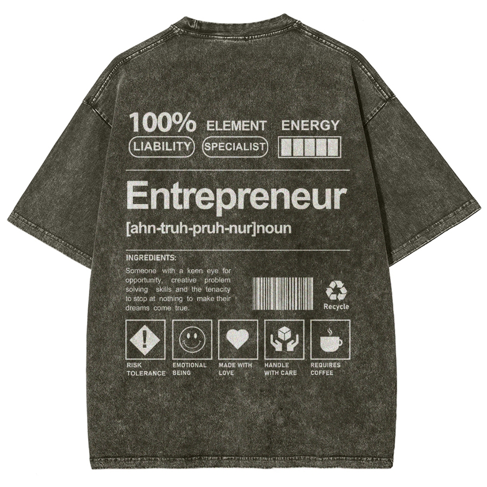 Entrepreneur Unisex Fit Washed T-Shirt Customscool