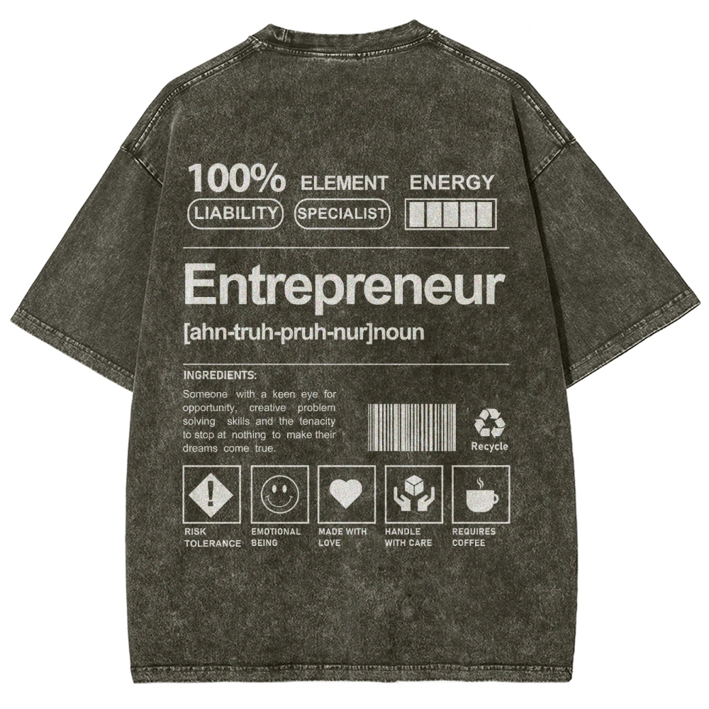 Entrepreneur Unisex Fit Washed T-Shirt Customscool