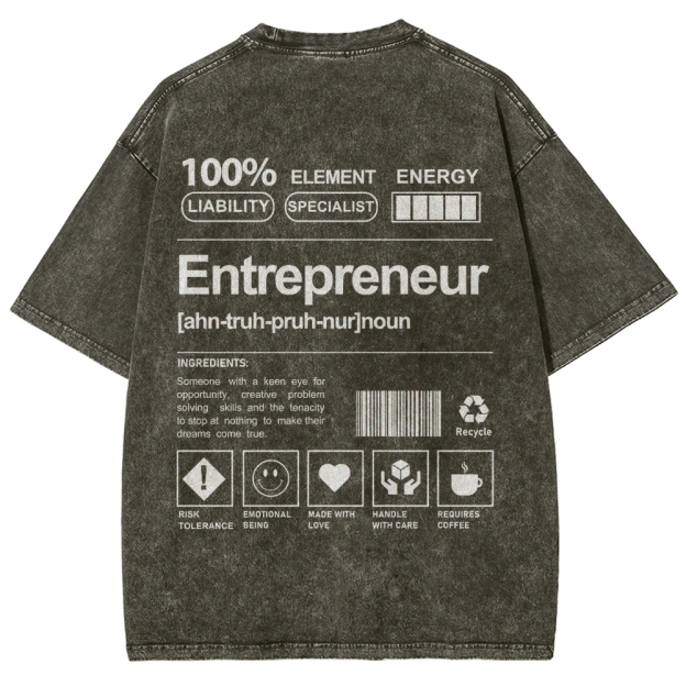Entrepreneur Unisex Fit Washed T-Shirt Customscool