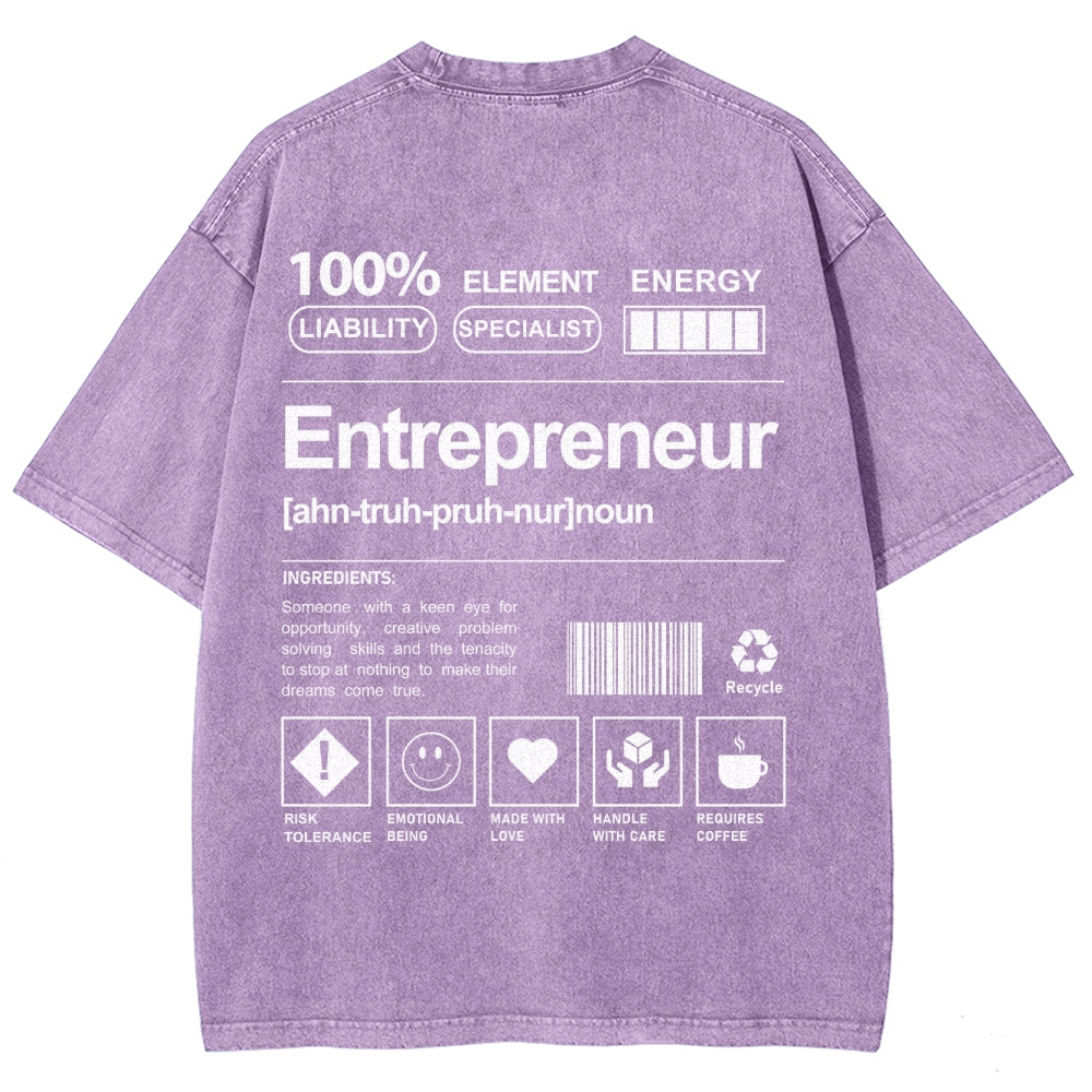 Entrepreneur Unisex Fit Washed T-Shirt Customscool