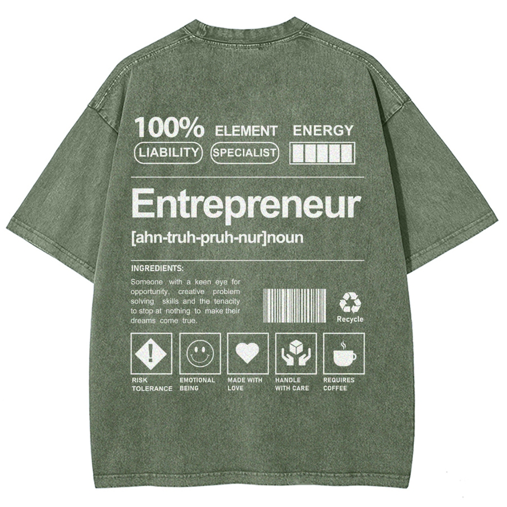 Entrepreneur Unisex Fit Washed T-Shirt Customscool