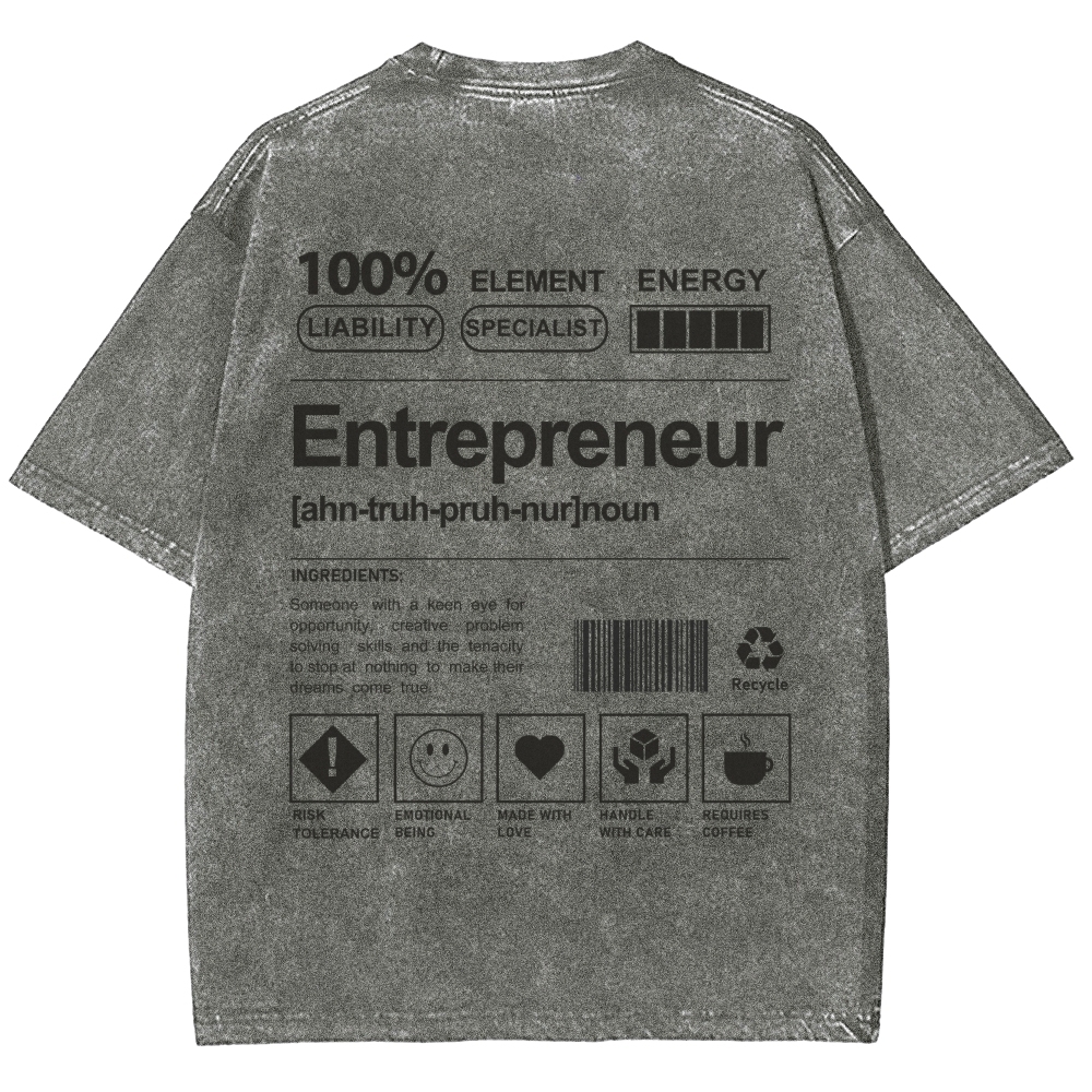 Entrepreneur Unisex Fit Washed T-Shirt Customscool