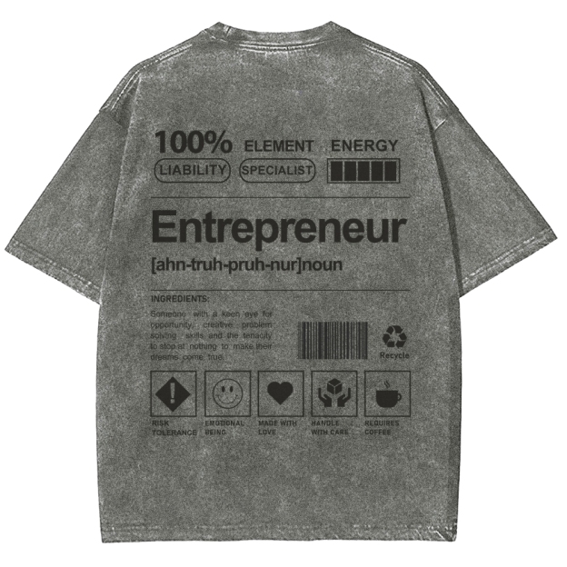 Entrepreneur Unisex Fit Washed T-Shirt Customscool