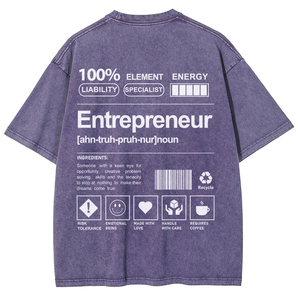 Entrepreneur Unisex Fit Washed T-Shirt Customscool