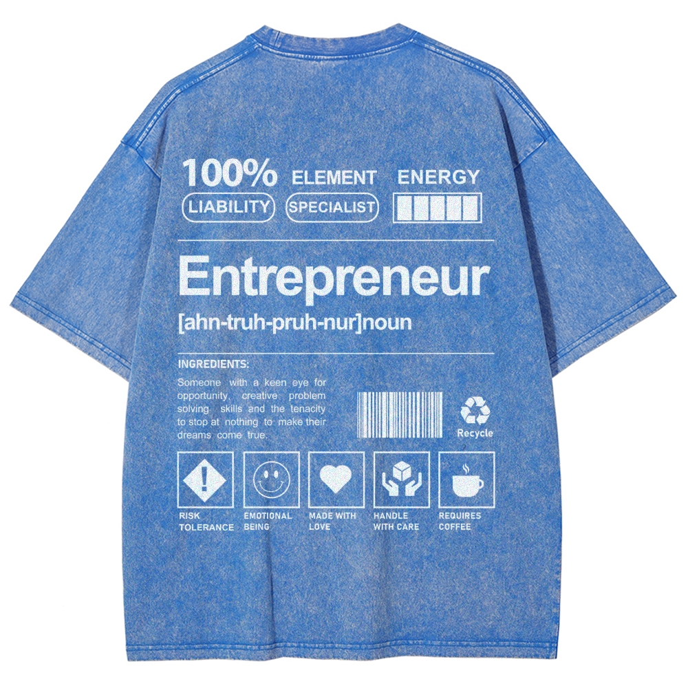 Entrepreneur Unisex Fit Washed T-Shirt Customscool