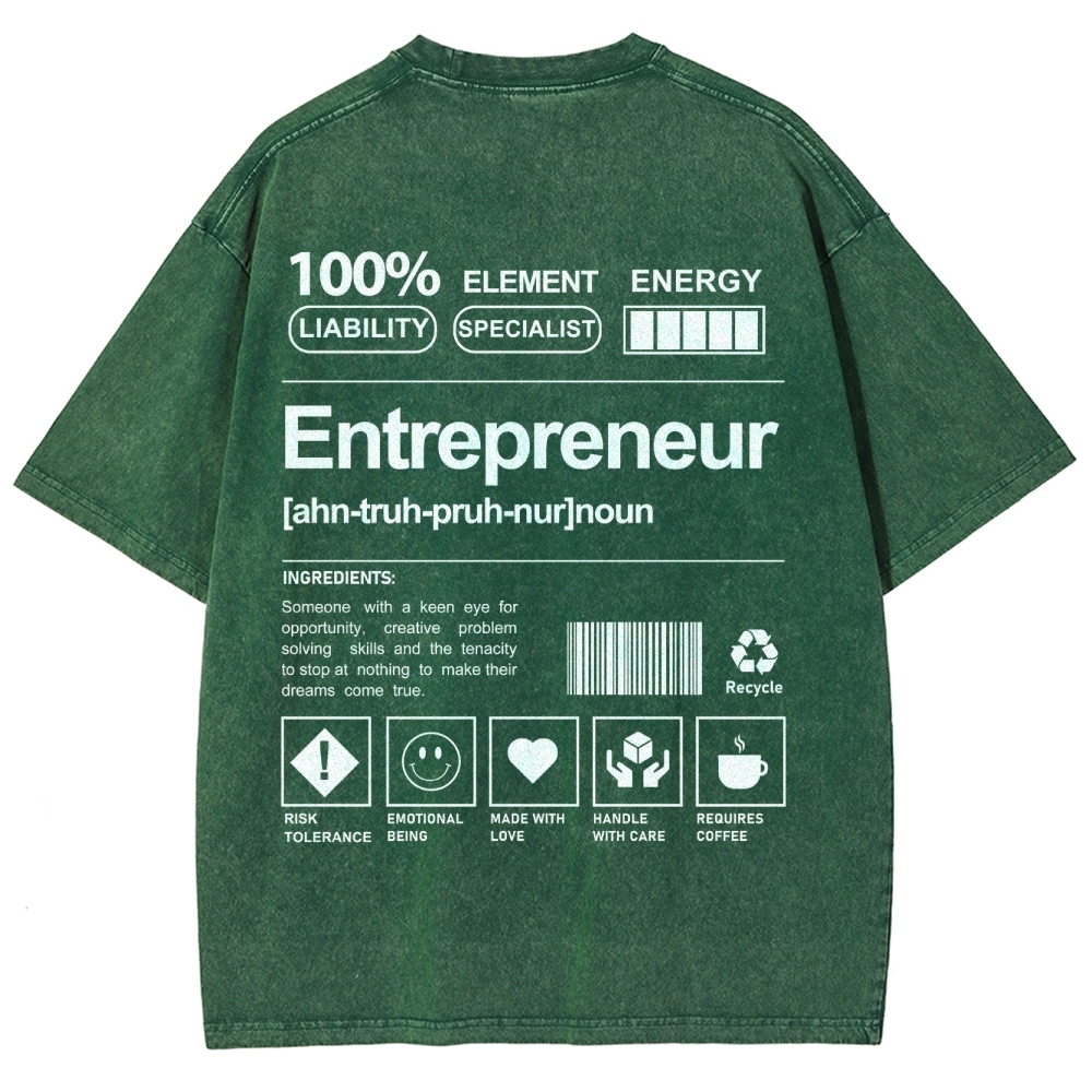 Entrepreneur Unisex Fit Washed T-Shirt Customscool