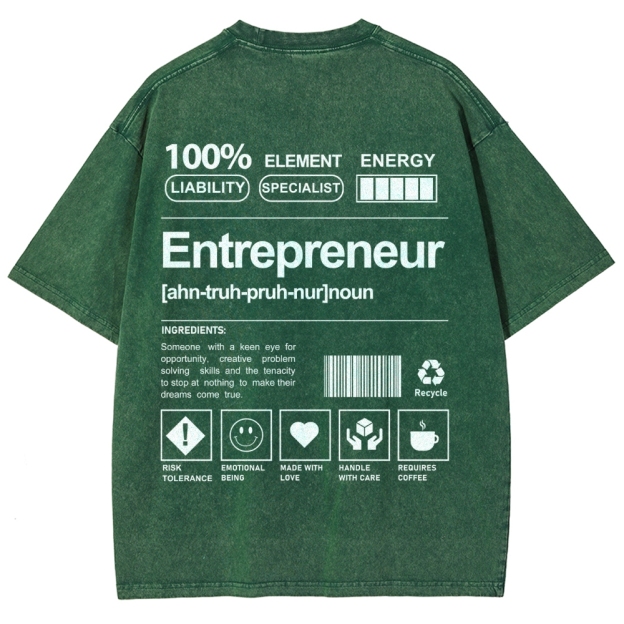 Entrepreneur Unisex Fit Washed T-Shirt Customscool
