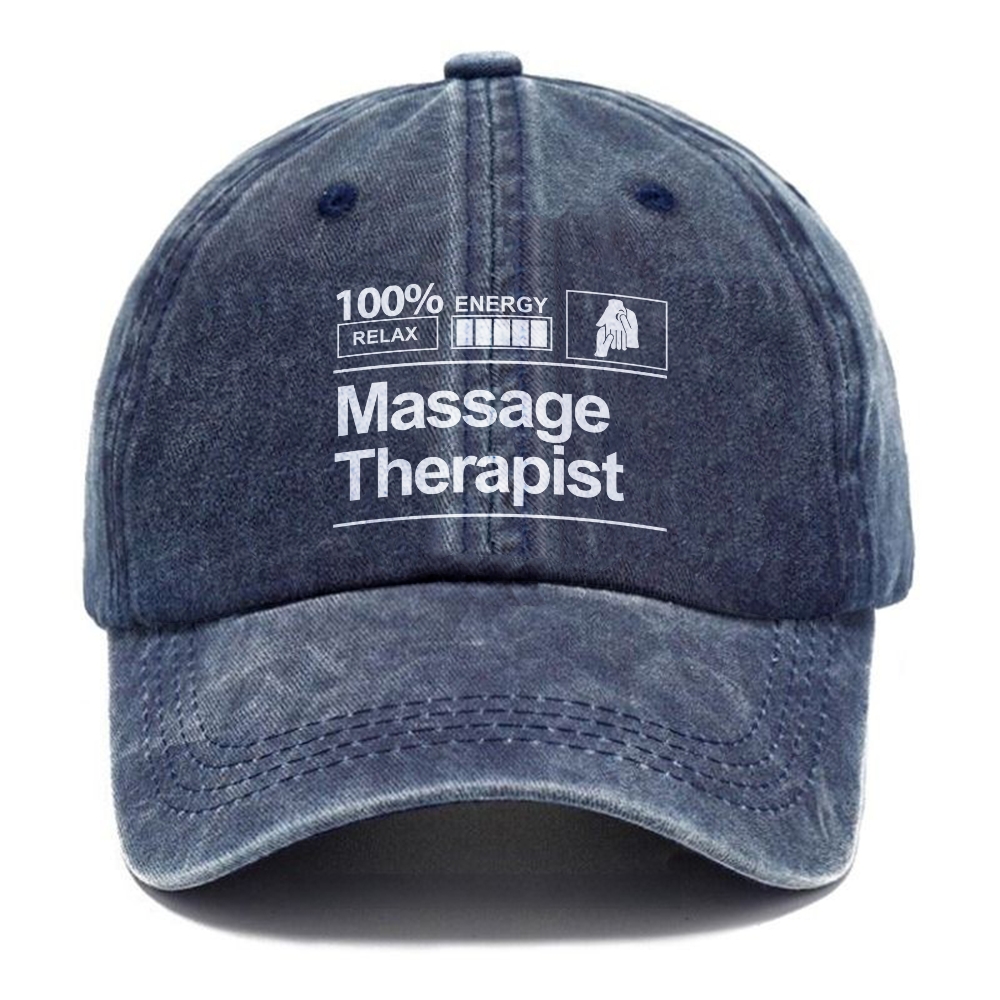 Massage Therapist Unisex Vintage Casual Washed Cap Customscool