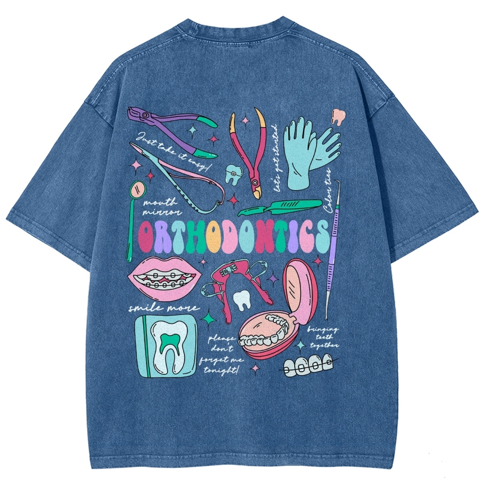 Orthodontics Unisex Fit Washed T-Shirt Customscool