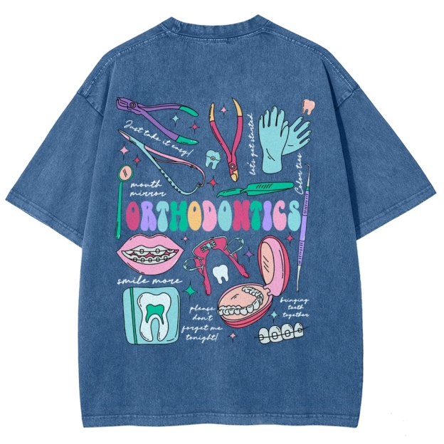 Orthodontics Unisex Fit Washed T-Shirt Customscool