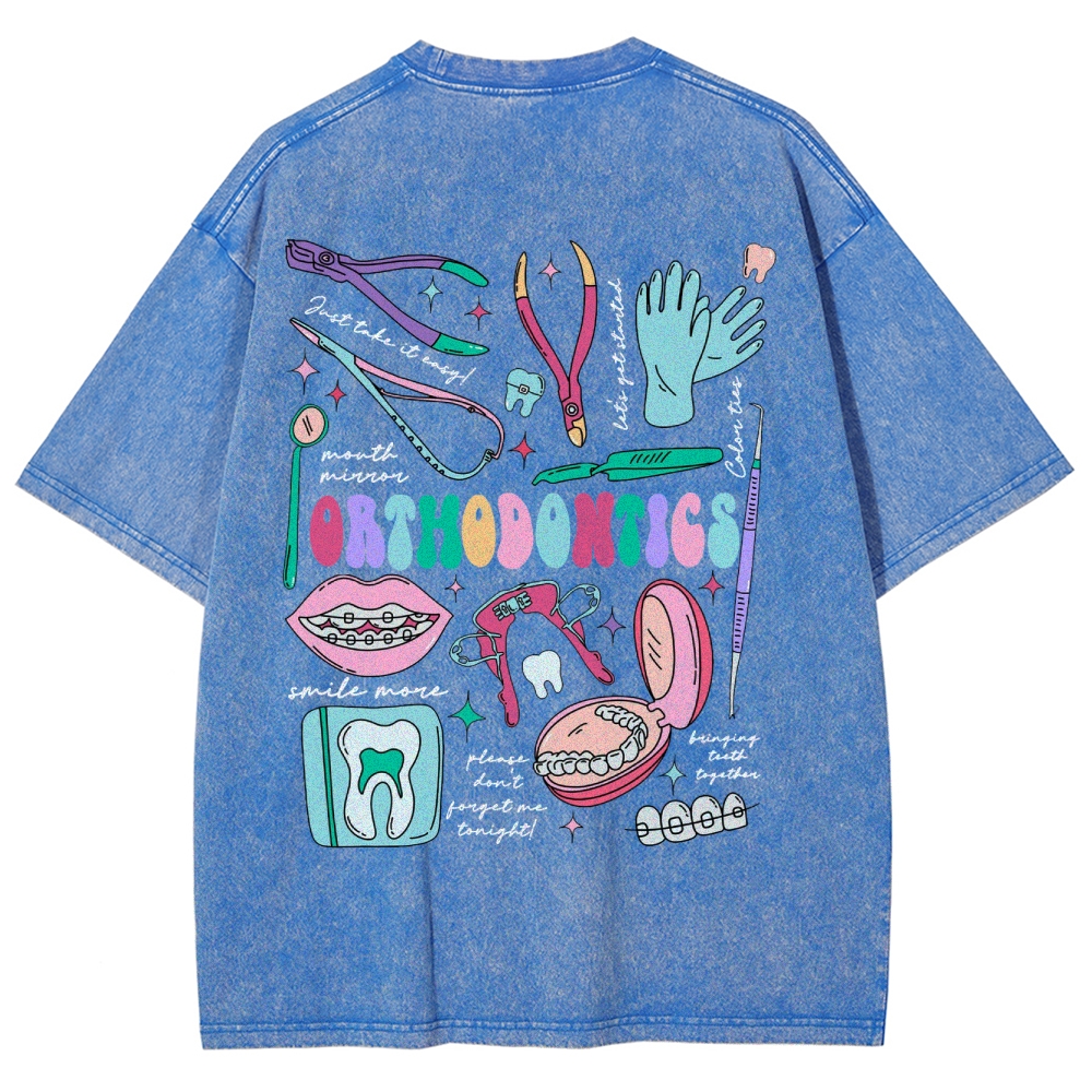 Orthodontics Unisex Fit Washed T-Shirt Customscool