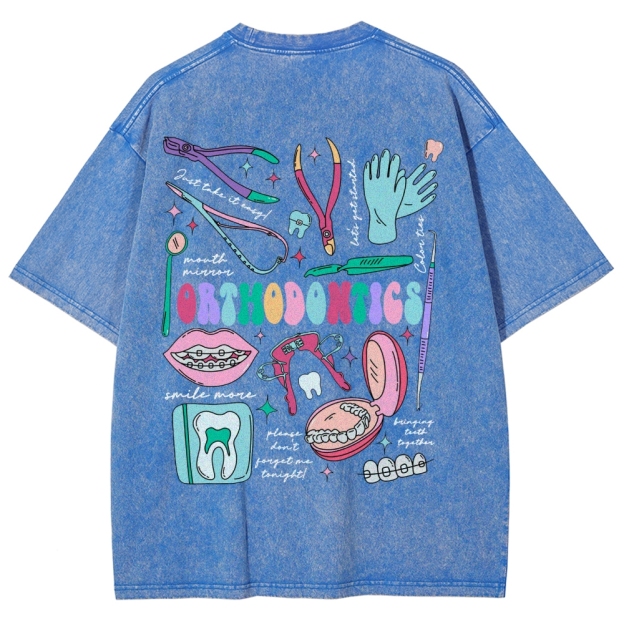 Orthodontics Unisex Fit Washed T-Shirt Customscool