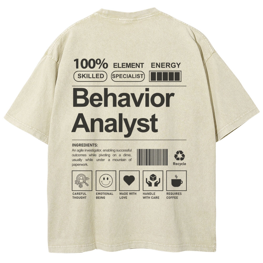 Behavior Analyst Unisex Fit Washed T-Shirt Customscool