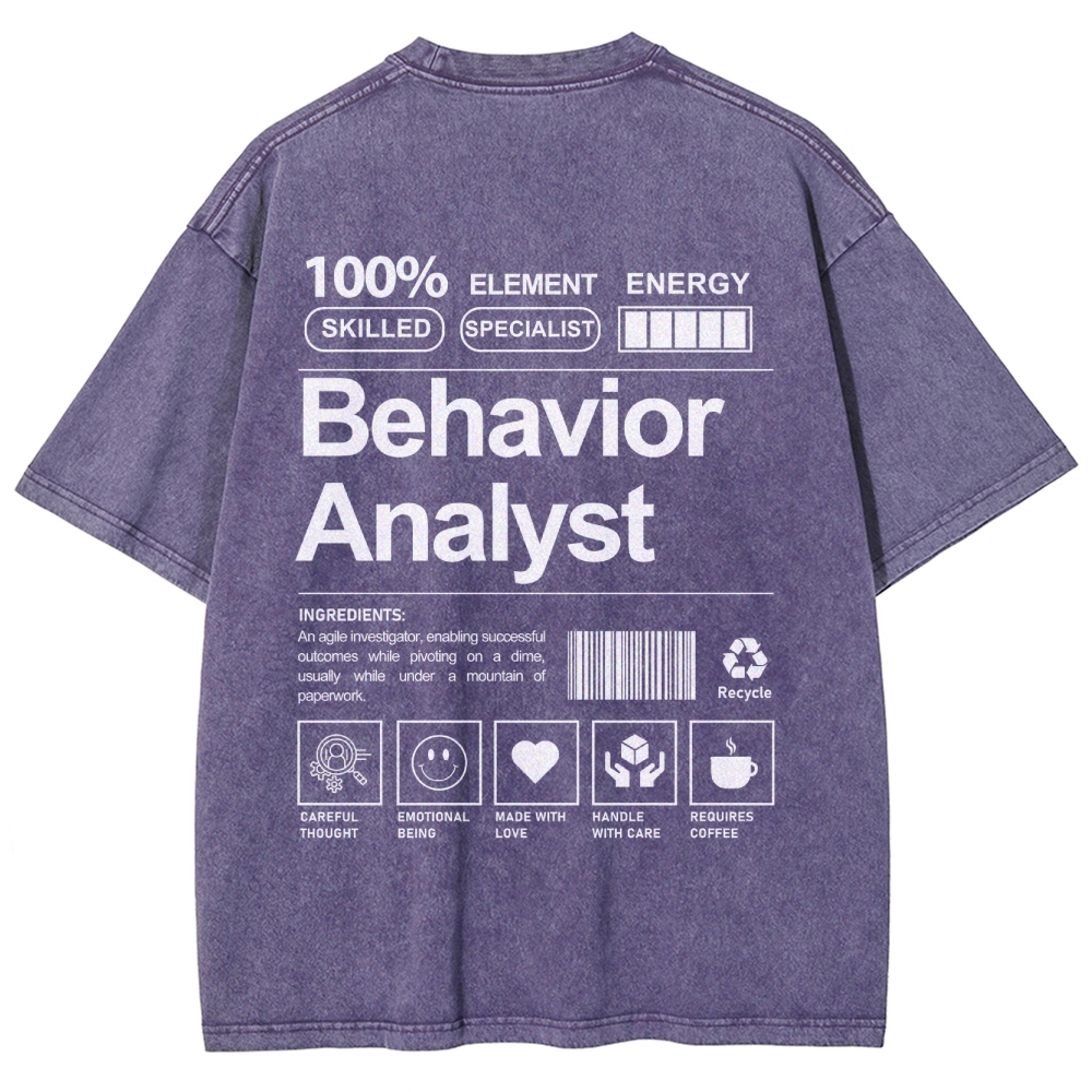 Behavior Analyst Unisex Fit Washed T-Shirt Customscool