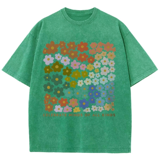 CELEBRATE MINDS OF ALL KINDS Unisex Fit Washed T-Shirt Customscool