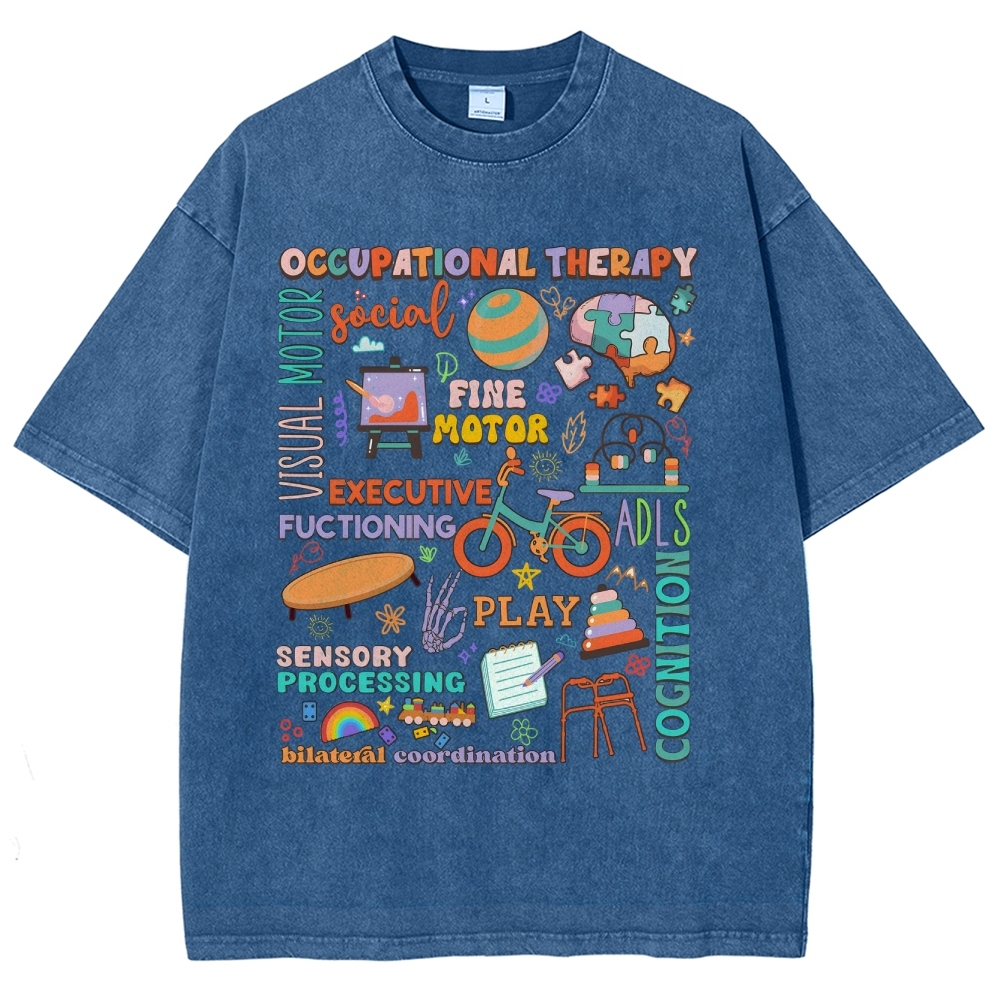 Occupational Therapist Unisex Fit Washed T-Shirt Customscool