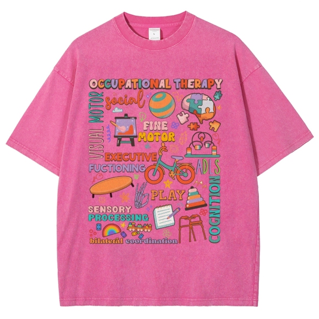 Occupational Therapist Unisex Fit Washed T-Shirt Customscool