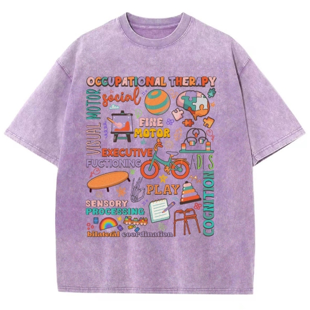 Occupational Therapist Unisex Fit Washed T-Shirt Customscool