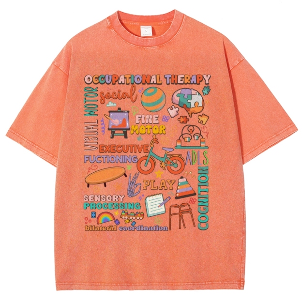 Occupational Therapist Unisex Fit Washed T-Shirt Customscool