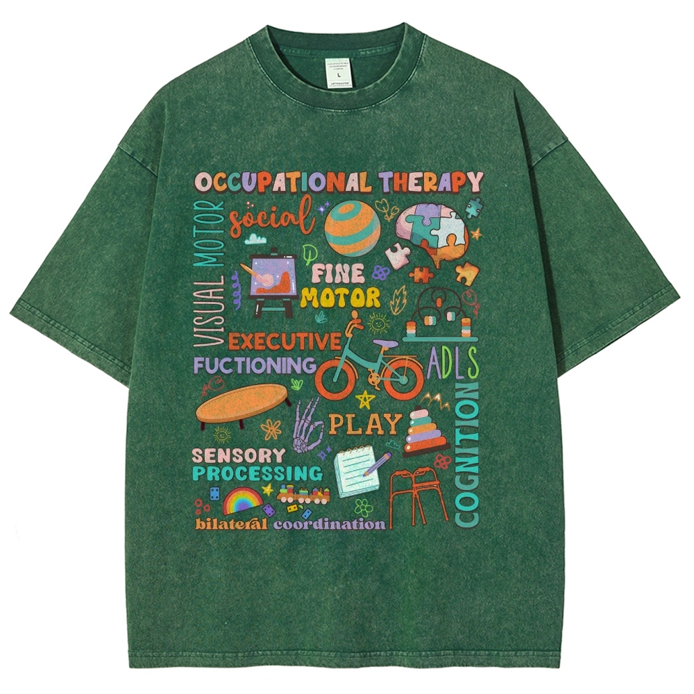 Occupational Therapist Unisex Fit Washed T-Shirt Customscool