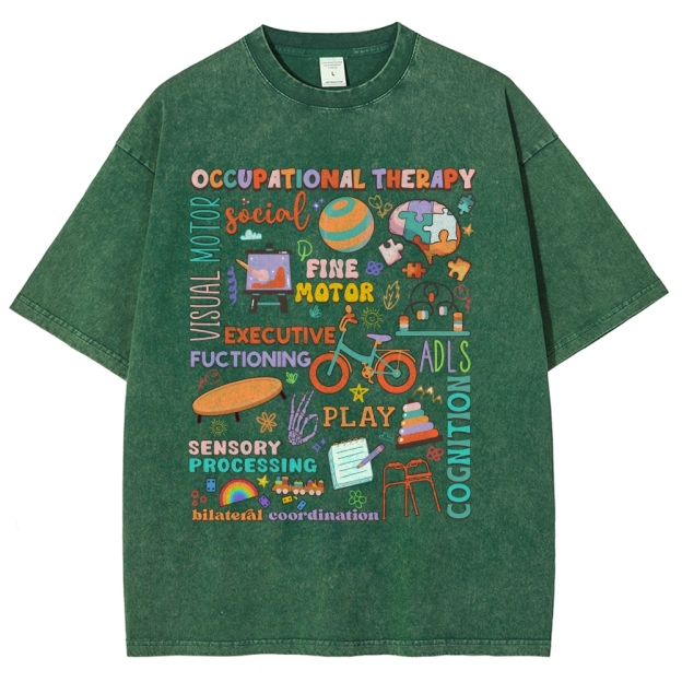 Occupational Therapist Unisex Fit Washed T-Shirt Customscool